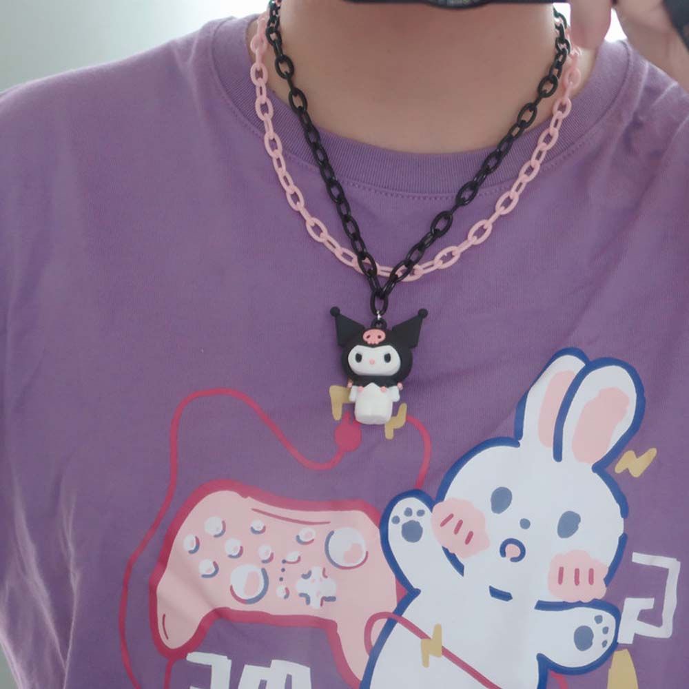 SKJK  Sweet Cartoon Necklace Simple Fashion Jewelry Clavicle Chain Women Resin Melody Korean Pudding Dog Daily Accessories Female Chokers