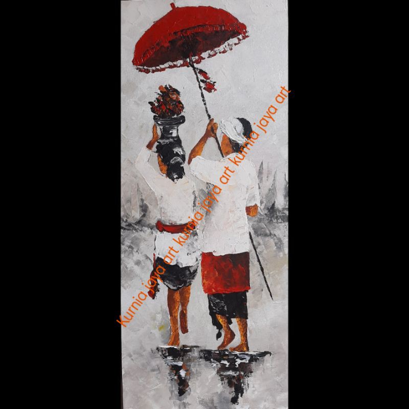 lukisan orang upacara adat bali