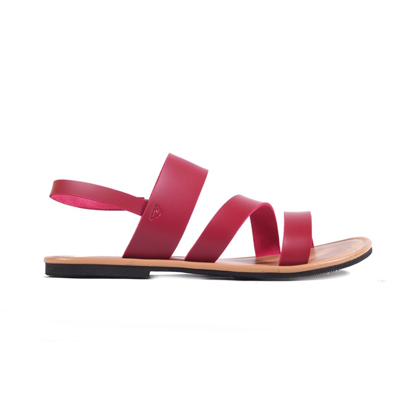 TINKER RED |FORIND x Lvnatica| Sendal Gunung Ori Tali Kulit Simpel Kayu Wanita/Women Sandal Footwear