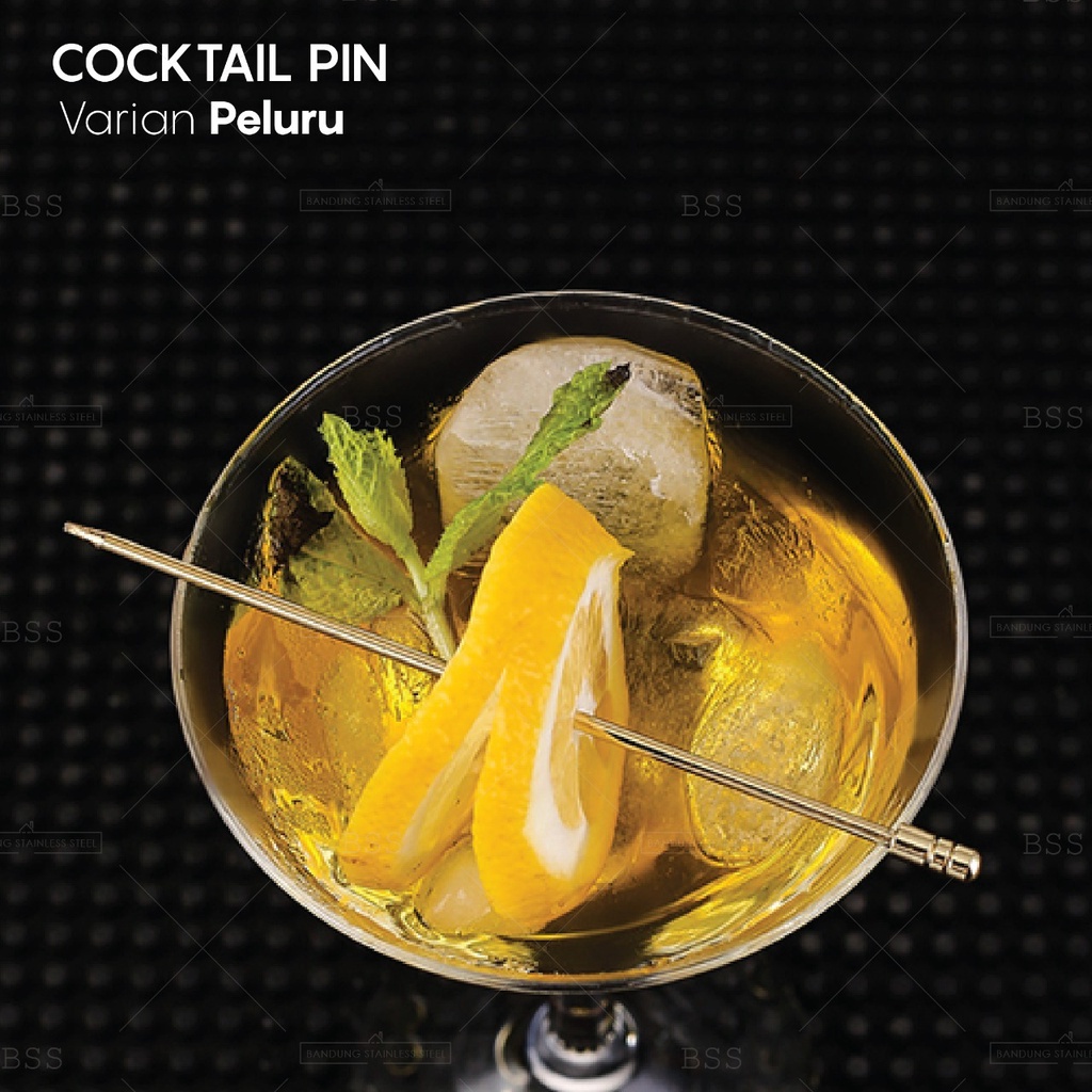 SUS 304 Cocktail Needle Wine Pin Garnish Minuman Cocktail Mocktail Tusuk Buah Stainless