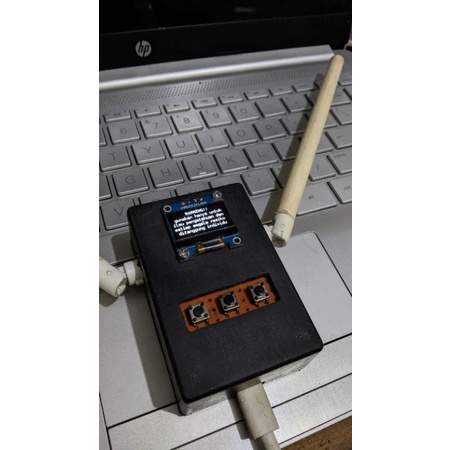 Evil twin deauther lcd OLED dengan tombol, menggunakan ESP2866 password WiFi