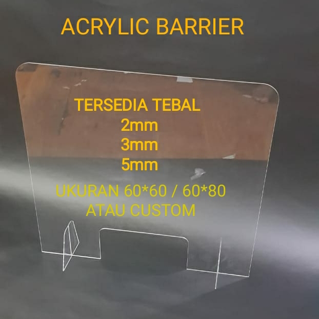 

acrylic barrier 3mm 60x60cm