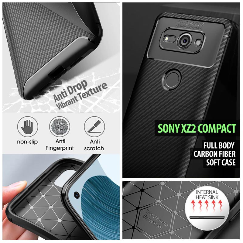 Sony Xperia XZ2 Compact - Full Body Carbon Fiber Soft Case