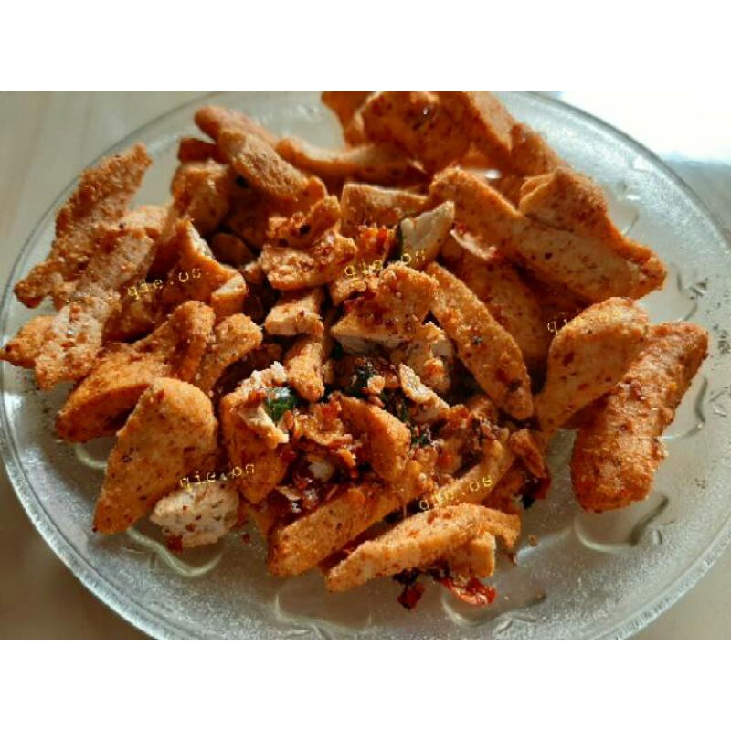 Basreng Stik Pedas Daun Jeruk Enak Baso Goreng 100 Gram kemasam cup dan pouch-2