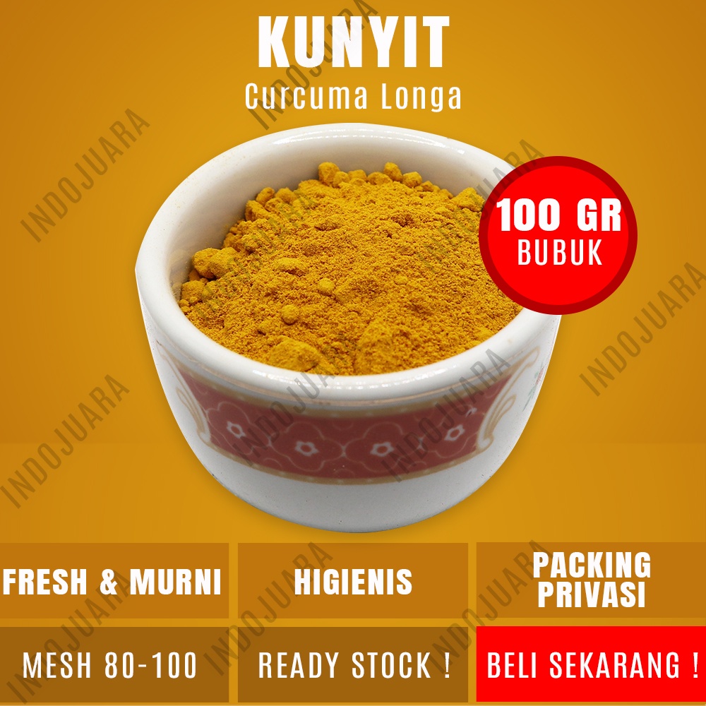 

KUNYIT Bubuk 100gr Curcuma Longa Maag Asam Lambung Kinerja Otak Radang