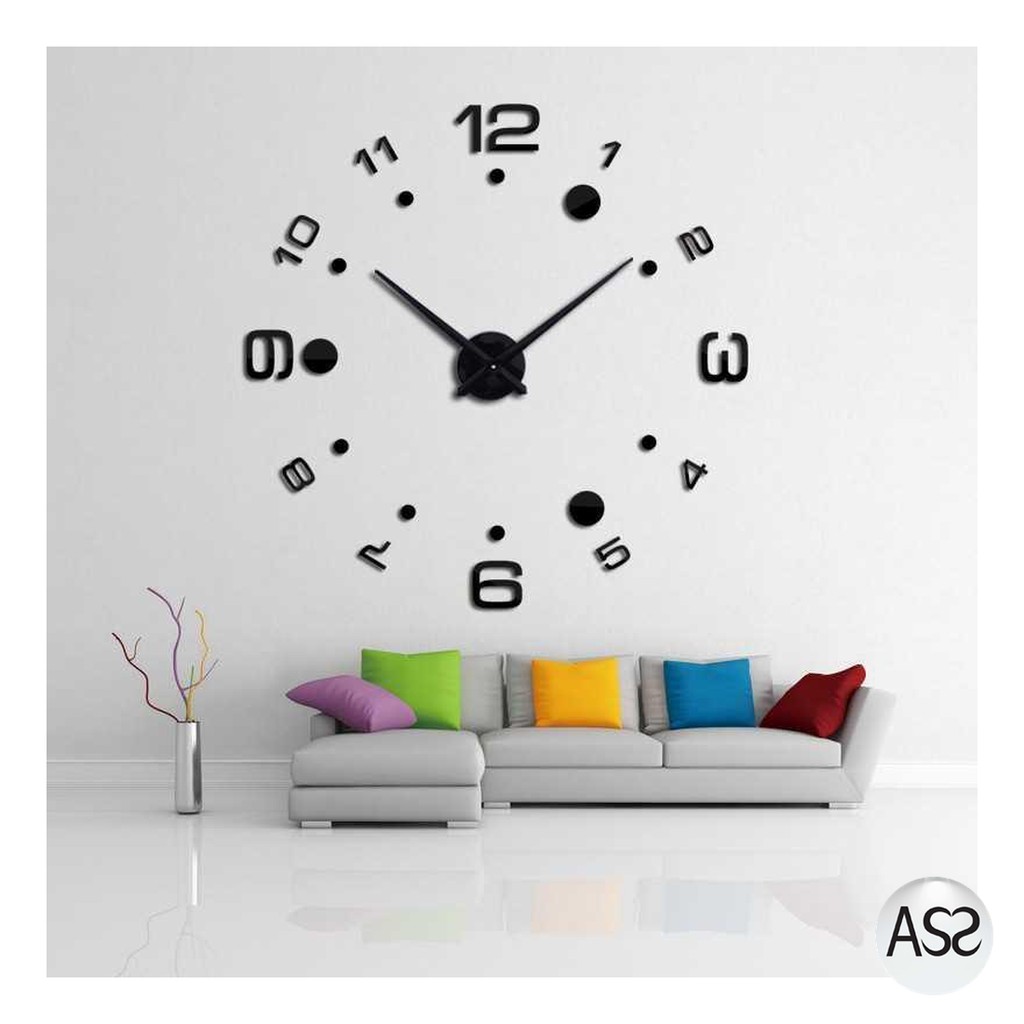 ASS Shop - Jam Dinding Besar DIY Giant Wall Clock Arcylic 100cm - DIY-204