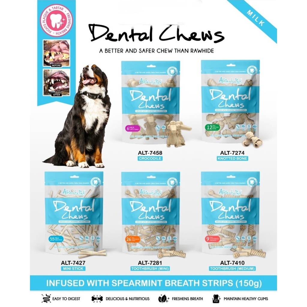 ALTIMATE Pet Dental Chew 150g Gigitan Anjing Pembersih karang Gigi