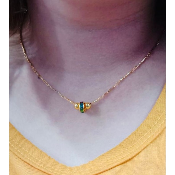 kalung plus leontin//kalung lapis emas//perhiasan. pengganti emas//kalung