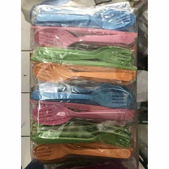 Elmart Sendok Garpu Sumpit Plastik Cutlery Travel Set