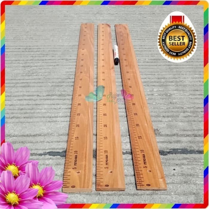 Murah Asli Kayu Penggaris Mistar Kayu 1 1/2 Meter 50 100 Cm 50Cm Jidar Kayu Terbatas