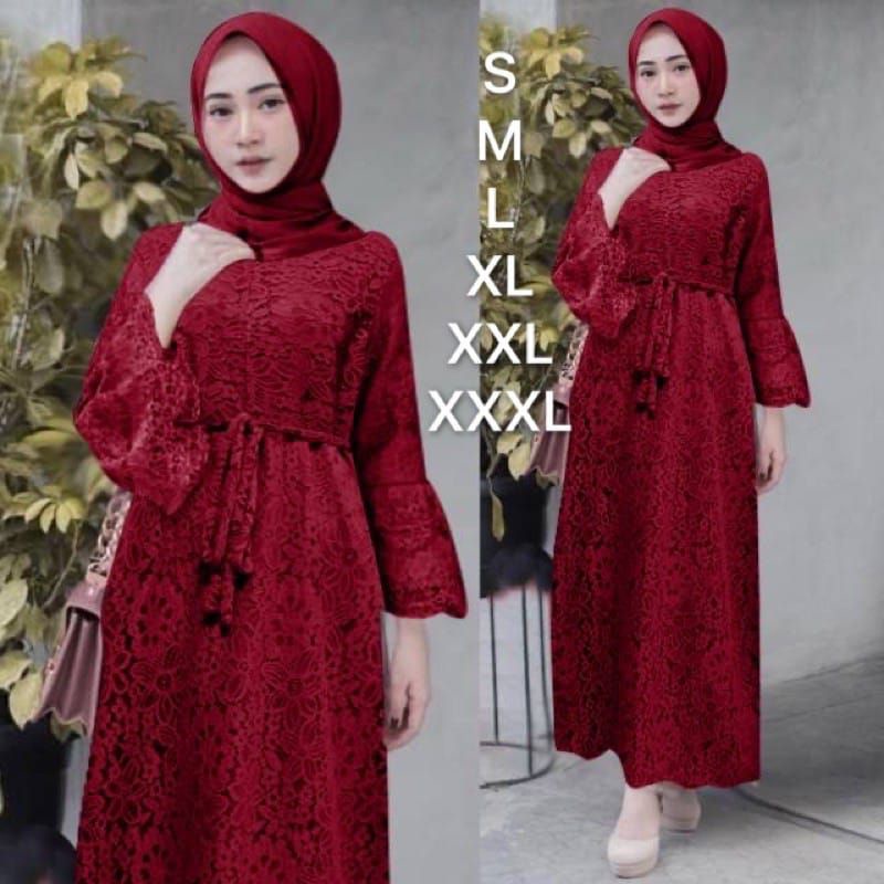 MAXI YASINA BRUKAT CORNELI / GAMIS BRUKAT / GAMIS PESTA / GAMIS BUSANA / GAMIS MUSLIM