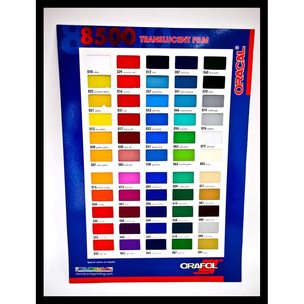 

Stiker Oracal 8500 Translucent Film Kode 1417