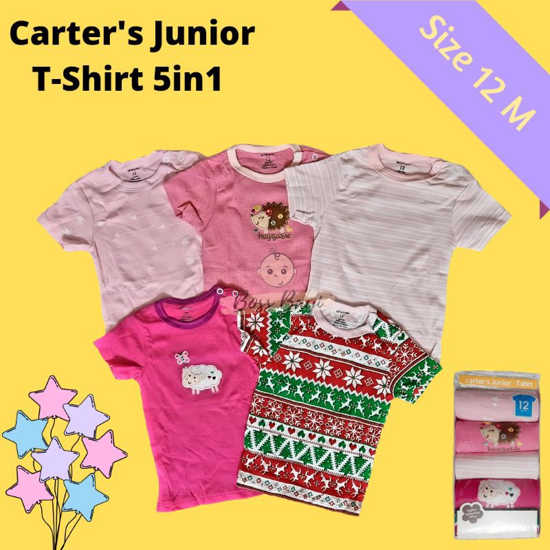 Carter Tshirt Short Tee / Carter's Junior T-Shirt / Kaos Atasan Lengan Pendek Carter isi 5 per pack