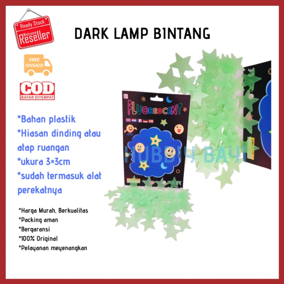 Jual Stiker Star Wall Dark Lamp Stiker Bintang Glow In The Dark Stiker Dinding Bintang Salju