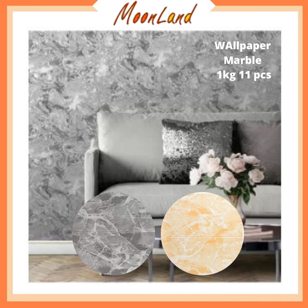 MoonLand 525 WALLPAPER DINDING 3D FOAM MOTIF MARBLE SUPER ELEGANT DAN TEBAL