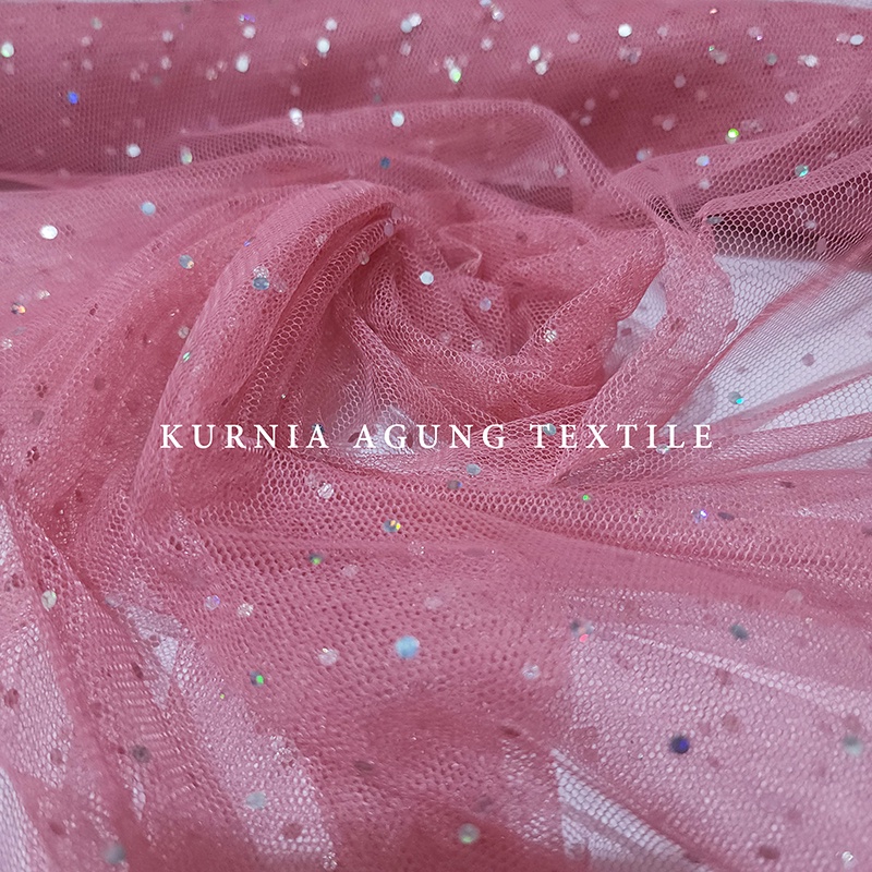Soft Tulle Gliter Meteran Kain Tile Sparkling Sprinkle Tile Diamond Halus Glitter 50cm Murah Lebar 170 cm