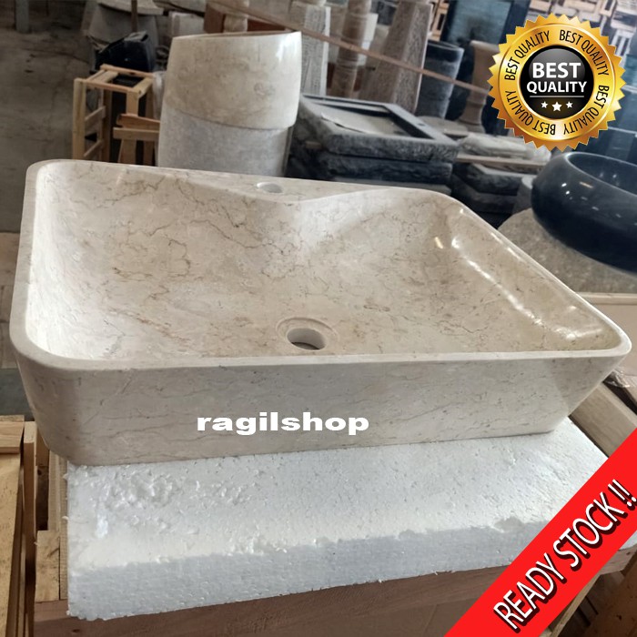 Wastafel Asli Marmer Model Kotak Kran Bukan Teraso Terazzo Semen Cor Plastik Pvc  batu Alam Ragilsho