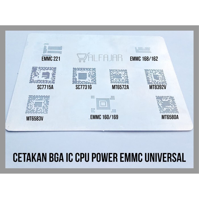 Cetakan BGA IC CPU Power Emmc Universal Samsung Xiaomi Oppo VivoLenovo - Perak