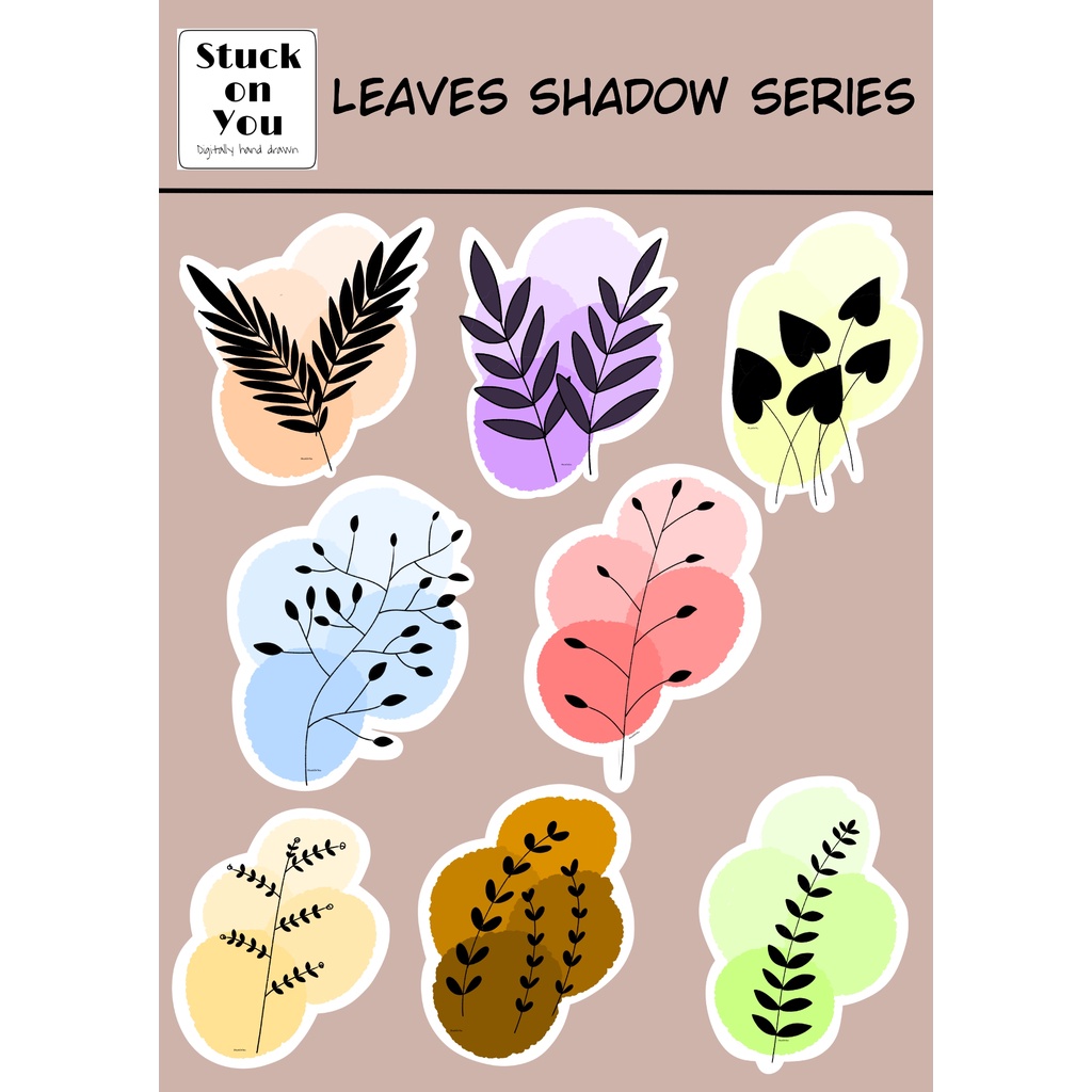 

Sticker Sheet Leaves Shadow Series