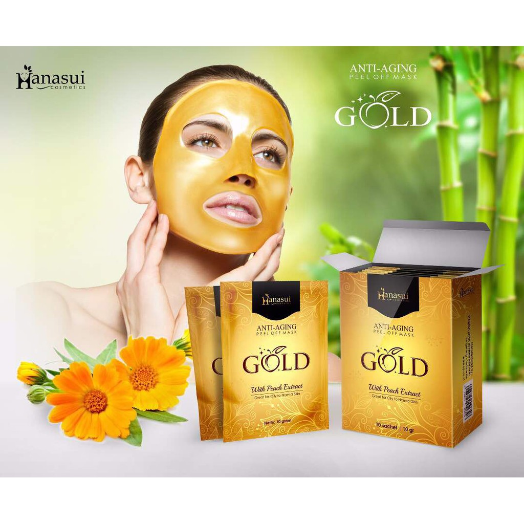 HANASUI Naturgo Peel Off Masker Hitam Komedo | Gold Anti Aging | Mineral Mud Mask BPOM