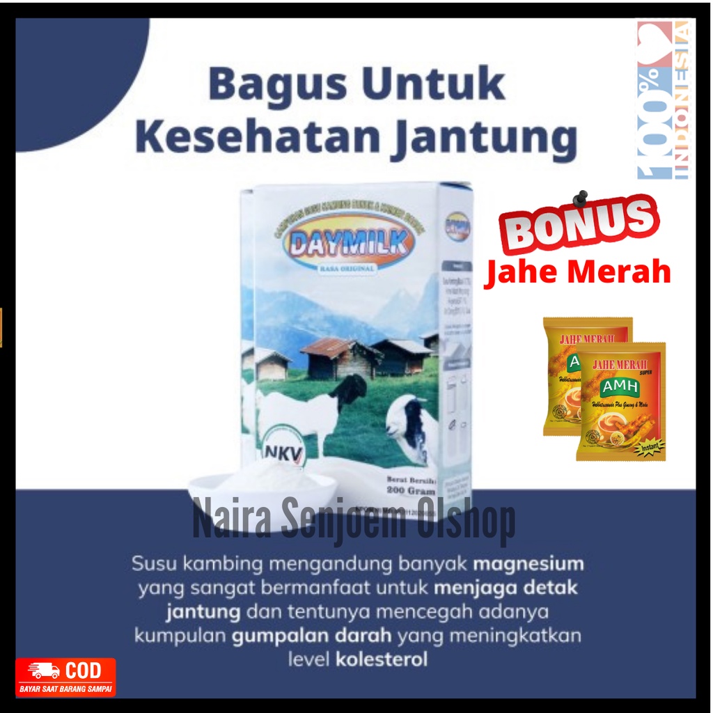 

DAYMILK Susu Kambing Bubuk Etawa Day Milk Murni Asli Sehat Enak Produk Lokal Bukan Import 200 Gram