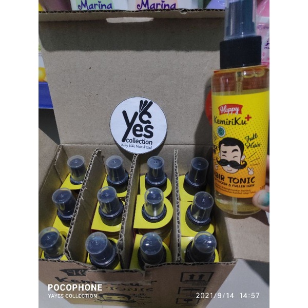 Hair Tonic Kemiriku 125 ml Spray Klimis Pomade 80g menyuburkan Hitam Tebal Rambut Happy Kemiri Thicker fuller Hair Men