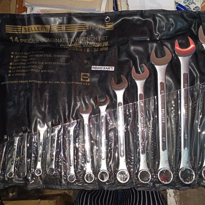 Kunci Kombinasi Combination Ring Pas 8-32mm set 14pcs Sellery