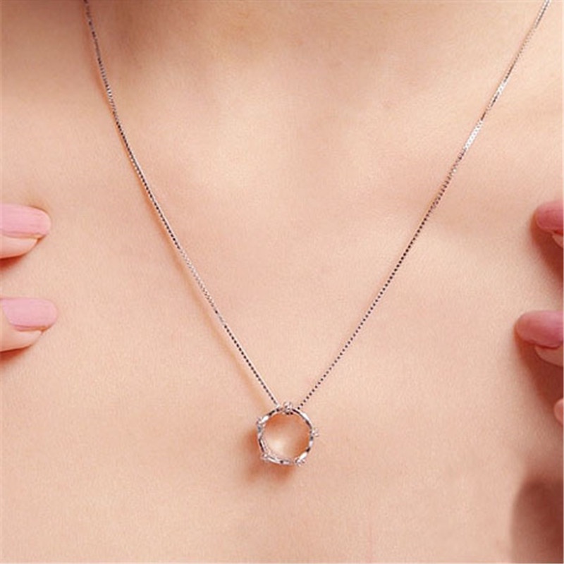 [Ready Stock]Fashion Silver Plated Cute Crown Pendant Necklace