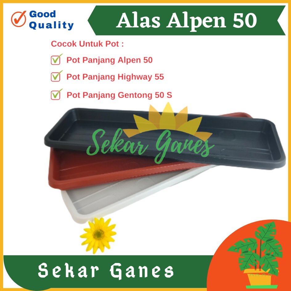 Sekarganes Alas Pot Panjang Alpen 50 Putih Hitam Hijau Coklat Merah Bata Orange Terakota Alas Tray Tatakan Pot Bunga Segi Panjang 50cm 60cm 70cm Pot Panjang Highway High Way 55 - Tray Pot Segi Panjang 50 Paket murah isi 1 lusin pot bunga plastik