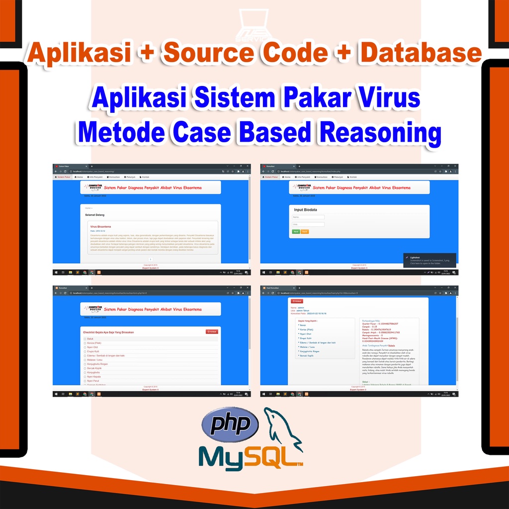 Source Code Aplikasi Sistem Pakar Virus Metode Case Based Reasoning Php Mysql