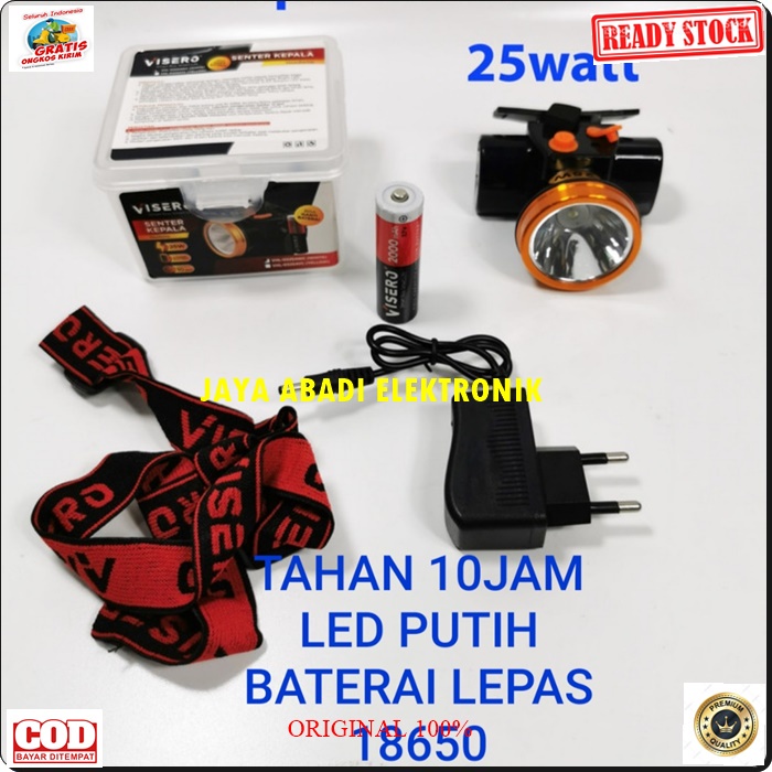 G544 ORIGINAL HEADLAMP 25 W WATT LED LAMPU SENTER KEPALA PUTIH PALA HEAD LAMP WATERPROOF BATERAI LEPAS 18650 CAS CASAN SINAR CAHAYA TERANG ANTI AIR BATERY EMERGENCY EMERGENCI EMERGENSI OLAHRAGA SELAM LITHIUM ION G544   Led lampu PUTIH senter kepala pala 2