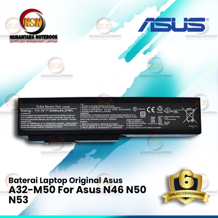 Baterai Original Asus N43 A32-M50 11.1V 57WH