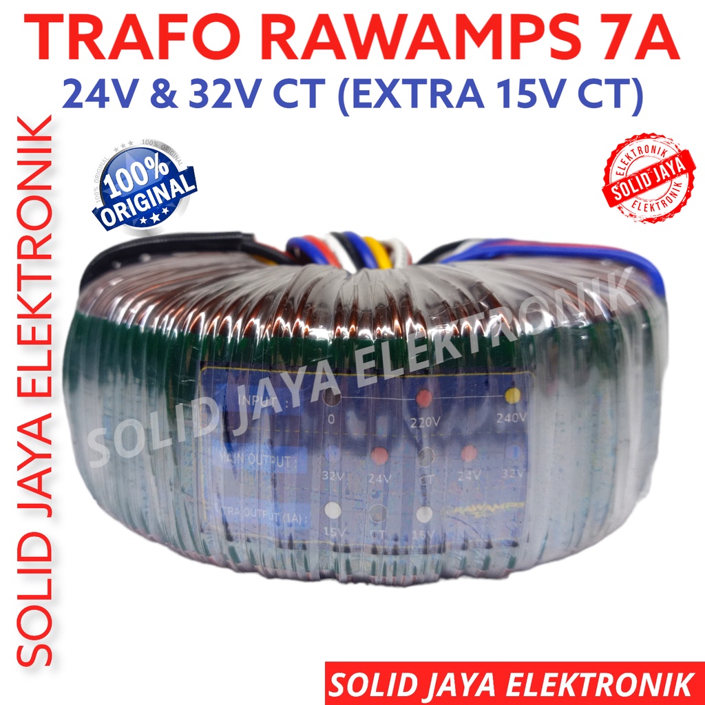 TRAFO DONAT 7A 24V 32V CT RAWAMPS TRAVO TOROID TOROIDAL TRANSFORMER RAW AMPS 7 AMPER CT 24 32 V VOLT MURNI BULAT 7AMPER 7A 24VOLT 32VOLT PLUS EXTRA 15V CT BGR BELL ASLI ORI ORIGINAL