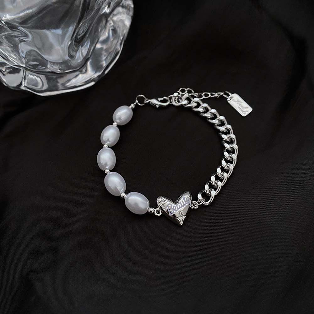 Needway  Wild Bracelet Sweet Fashion Jewelry Pearl Necklace Women Love Korean Temperament Girls Crystal Clavicle Chain