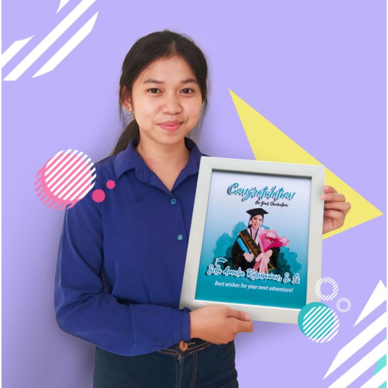 Kado Wisuda size 8R | Hadiah Wisuda Kartun | Kado Wisuda Unik
