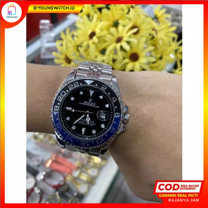 Jam Tangan Pria Fashion Terbaru Watch Keren Murah COD X8H9 JAM TANGAN ROLEX SUBMARINER 6008 RANTAI S