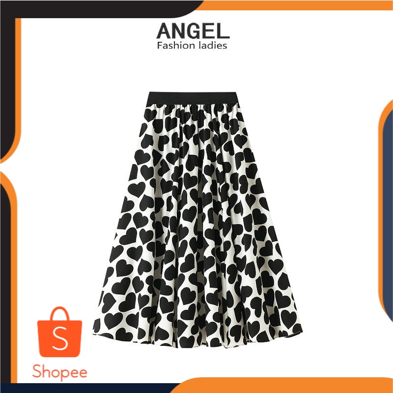Pinggang Tinggi ALine Rok Wanita 2021    Panjang  Cinta Perancis Rok Panjang 0853