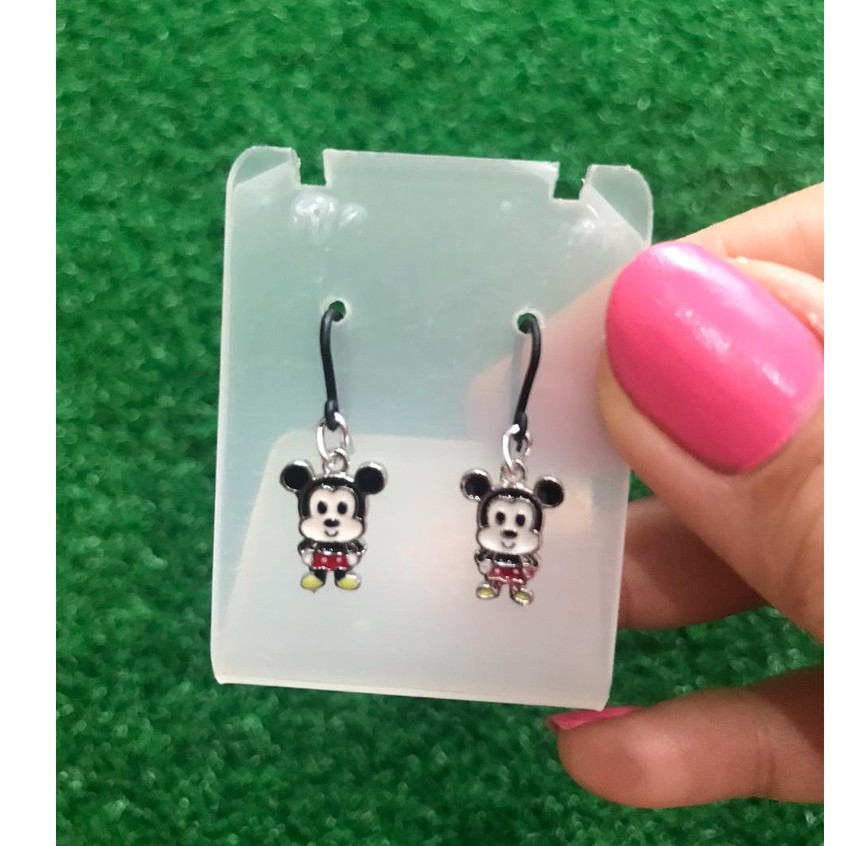 Anting Anak Mickey Mouse Fullbody Mini kait plastik hitam kids earrings