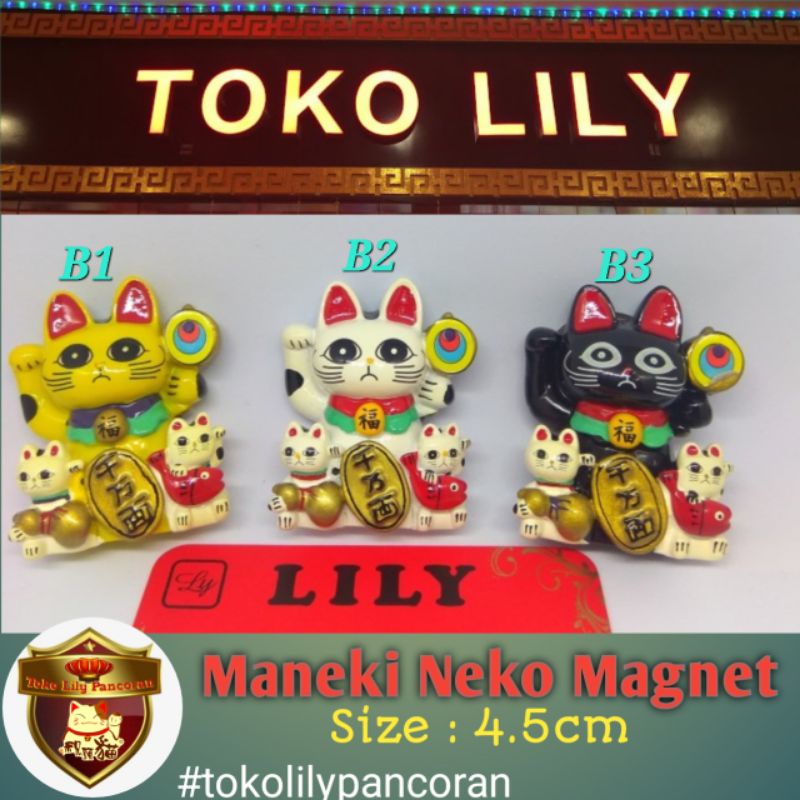 Maneki neko Magnet Mini  / Manekoneki Magnet / Manekineko Magnet Kulkas / Kucing Hoki Magnet