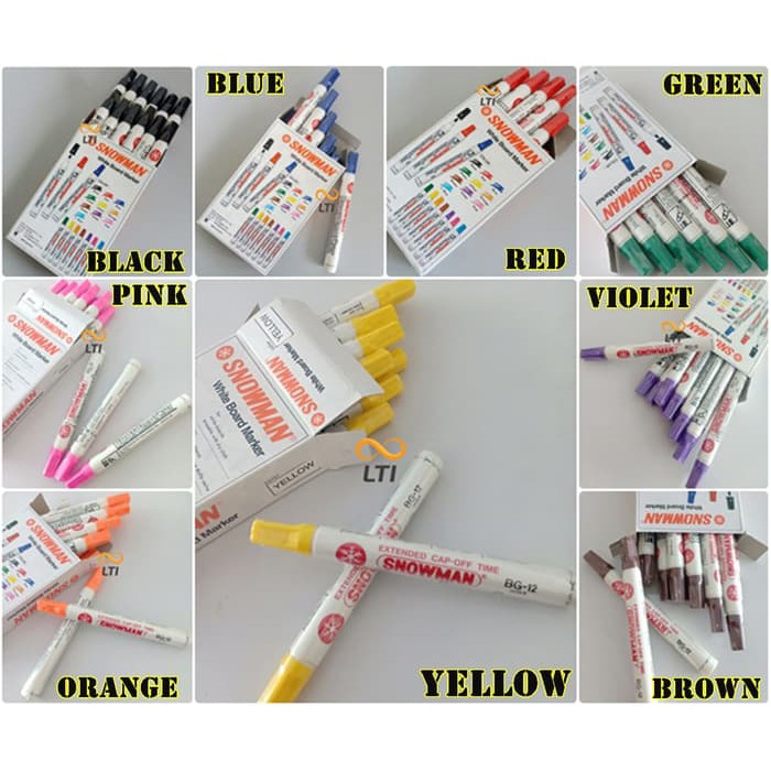 

Unik Spidol Whiteboard Marker Snowman TERMURAH BG 12 Lusin Hitam Diskon