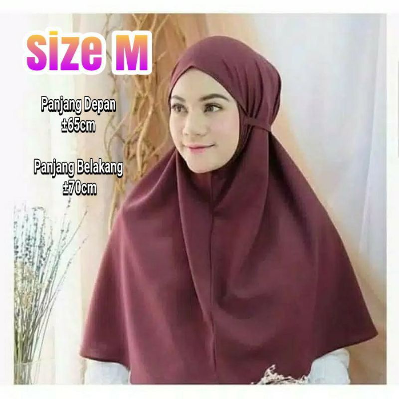 Jilbab Hijab Kerudung Bergo Maryam ukuran M Ceruty Diamond