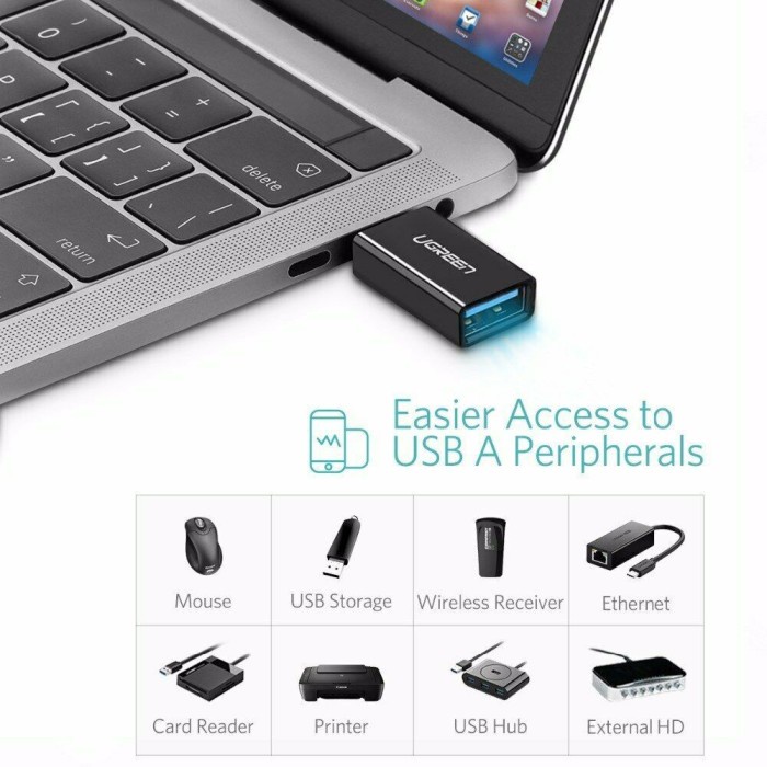 UGREEN Adapter USB-C (M) to USB-A 3.0 (F) - US173