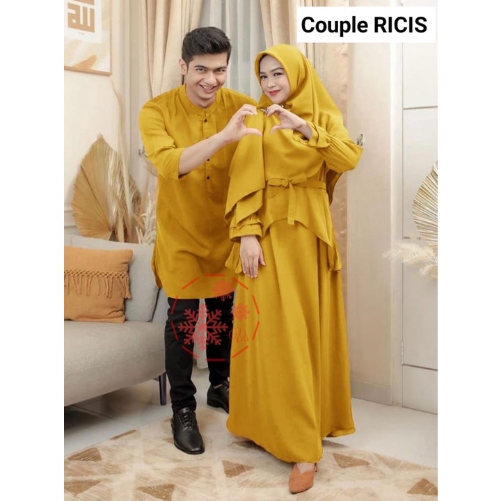 3IN1 SET COUPLE RICIS Set Couple Maxi Busui Set Couple Ricis Set Bergo Couple Gamis Ricis Couple Kon