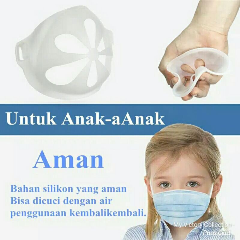 Bracket Penyangga Masker Wajah 3d Bahan Silikon Untuk Bernafas Anak