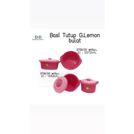 Wadah saji golden lemon pink bulat kecil ( BTBK191 )