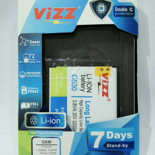 Batt batre battery double power vizz  samsung grand prime g530, j2 pro  dan j5 2015