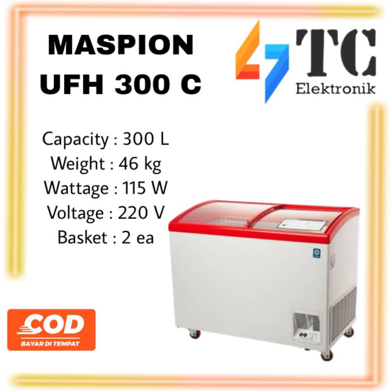 MASPION CHEST FREEZER UFH 300C - 300 LITER KACA