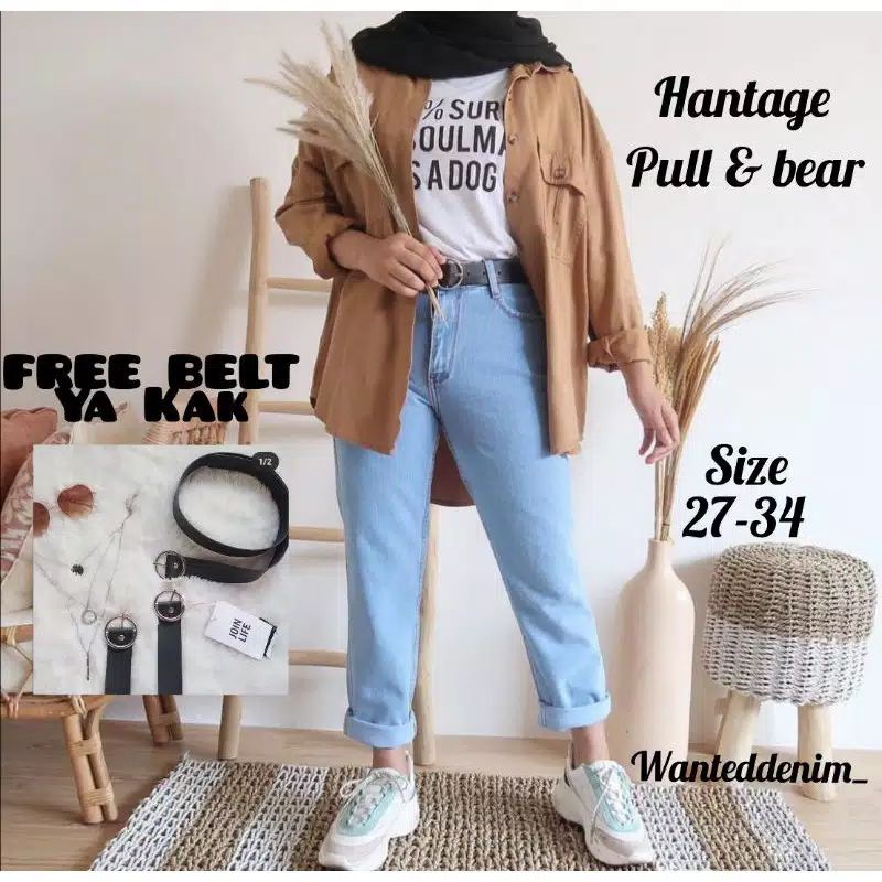 ORIGINAL (P&amp;B) CELANA BOYFRIEND WANITA// FREE BELT