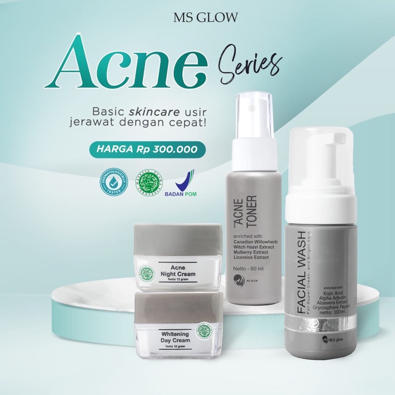 Ms glow paket Acne | Ms glow original / ms glow ori /paket wajah msglow / paket Jerawat