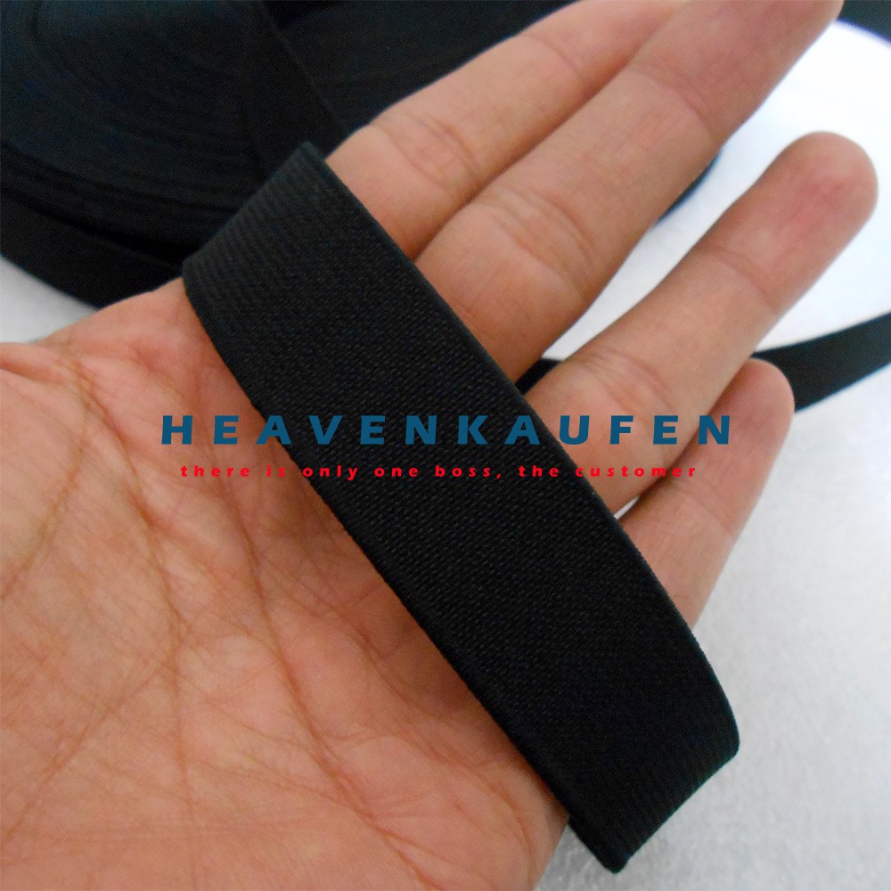 Elastis Elastic Lebar 2 cm Merk 3M Hitam Tebal Bagus Meteran